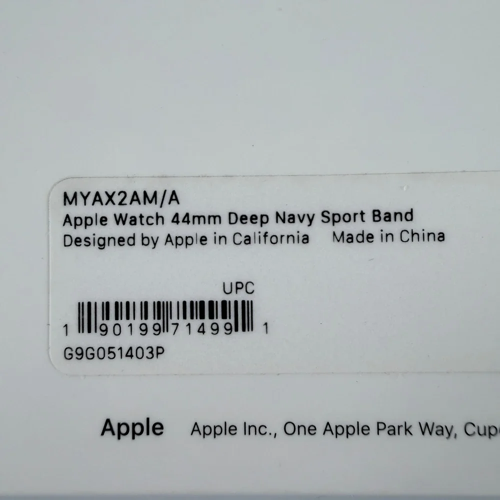 Apple Watch 44mm Deep‎ Navy Sport Band Regular Stainless Steel Pin MYAX2AM/A NIB